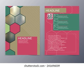 pink geometry design element flyer template vector illustration for use as product presentation or company presentation 
