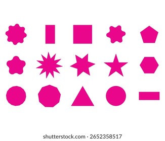 Colección de iconos de geometría rosa, archivo EPS de Vector.