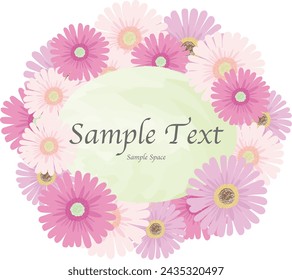 pink gerbera flower background frame