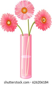 Pink gerberas in a vase 