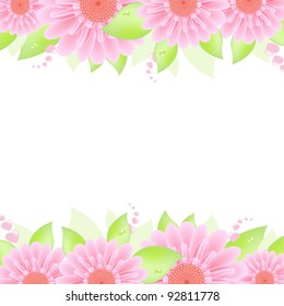 Pink Gerbers, Isolated On White Background, Vector Illustration