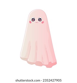 Pink ghost halloween costume glamour. Vector illustration 