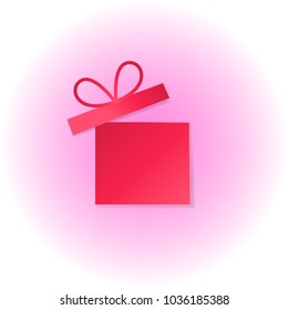 pink gift box. Banner for design. Box illustration. Vector image