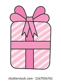 caja de regalo rosa con arco