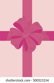 pink gift box with pink bow ribbon
