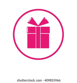 Pink Gift box icon  isolated on a white background