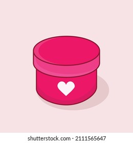 caja de regalo rosa amor vector plano, caja de regalo valentina, caja de regalo rosa, niñita rosa, lindo,fondo de ilustración de diseño del día de San Valentín
