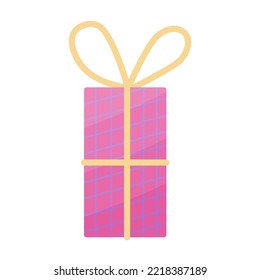 Pink gift box. New Year's gifts.
