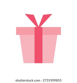 Rosa Geschenkbox mit rotem Band. Geschenkbox zum Geburtstag. Muttertagsgeschenk. Valentinstag.