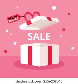 pink gift box vector illustration