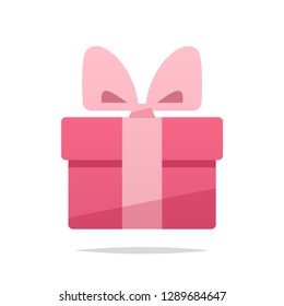 Pink gift box vector isolated