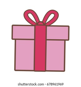 pink gift box wrapped ribbon bow decoration