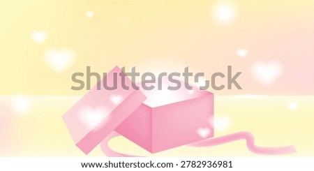 pink gift box with yellow background