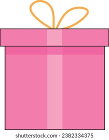 Pink gift box with a yellow bow