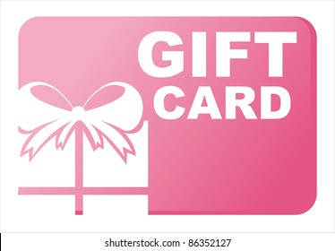 Pink Gift Card Isolated On White