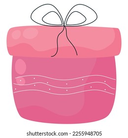 pink gift design over white