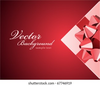 Pink gift present box with red bow Valentine's day vector background