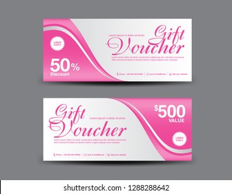 Pink Gift Voucher Template Coupon Design Stock Vector (Royalty Free ...