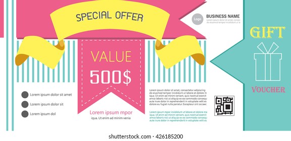 pink gift voucher template,pink coupon template,cute color template