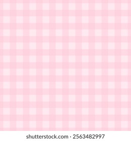 Pink gingham check seamless pattern. Soft and romantic checkered design. Perfect Valentine’s day background for love-themed creative projects.