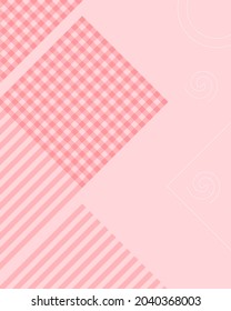 Pink Gingham pattern. color Pattern With Stripes. Vector illustration.