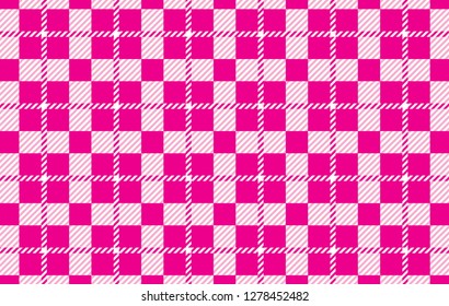 Pink Gingham pattern. Texture from rhombus for - plaid, tablecloths,shirts,dresses,paper,bedding,blankets,quilts and other textile products.Vector illustration. - Vector