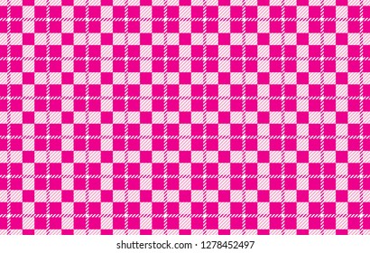 Pink Gingham pattern. Texture from rhombus for - plaid, tablecloths,shirts,dresses,paper,bedding,blankets,quilts and other textile products.Vector illustration. - Vector