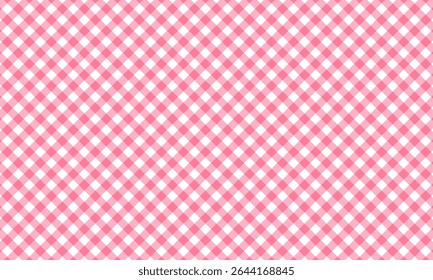 Pink Gingham pattern. Texture from rhombus.squares for - plaid, tablecloths, clothes, shirts, dresses, paper, bedding, blankets, quilts and other textile products. Vector illustration.