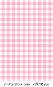 Pink Gingham pattern. Texture from rhombus/squares for - plaid, tablecloths, clothes, shirts, dresses, paper, bedding, blankets, quilts and other textile products. Vector illustration.