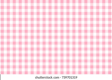 Pink Gingham pattern. Texture from rhombus/squares for - plaid, tablecloths, clothes, shirts, dresses, paper, bedding, blankets, quilts and other textile products. Vector illustration.