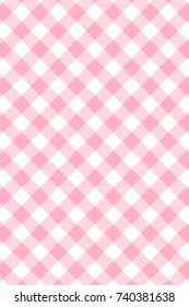 Pink Gingham pattern. Texture from rhombus/squares for - plaid, tablecloths, clothes, shirts, dresses, paper, bedding, blankets, quilts and other textile products. Vector illustration.