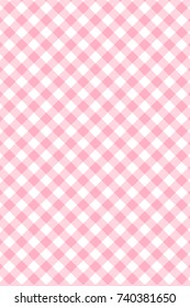 Pink Gingham pattern. Texture from rhombus/squares for - plaid, tablecloths, clothes, shirts, dresses, paper, bedding, blankets, quilts and other textile products. Vector illustration.