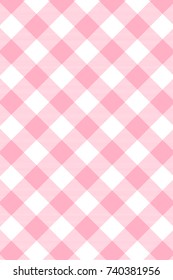 Pink Gingham pattern. Texture from rhombus/squares for - plaid, tablecloths, clothes, shirts, dresses, paper, bedding, blankets, quilts and other textile products. Vector illustration.