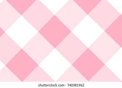 Pink Gingham pattern. Texture from rhombus/squares for - plaid, tablecloths, clothes, shirts, dresses, paper, bedding, blankets, quilts and other textile products. Vector illustration.