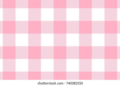 Pink Gingham pattern. Texture from rhombus/squares for - plaid, tablecloths, clothes, shirts, dresses, paper, bedding, blankets, quilts and other textile products. Vector illustration.