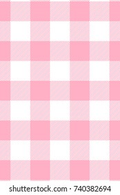 Pink Gingham pattern. Texture from rhombus/squares for - plaid, tablecloths, clothes, shirts, dresses, paper, bedding, blankets, quilts and other textile products. Vector illustration.