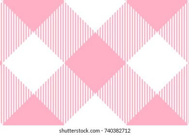 Pink Gingham pattern. Texture from rhombus/squares for - plaid, tablecloths, clothes, shirts, dresses, paper, bedding, blankets, quilts and other textile products. Vector illustration.