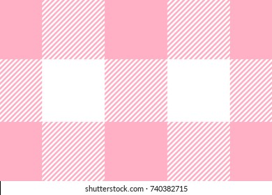 Pink Gingham pattern. Texture from rhombus/squares for - plaid, tablecloths, clothes, shirts, dresses, paper, bedding, blankets, quilts and other textile products. Vector illustration.