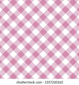 Pink Gingham pattern. Texture from squares for - plaid, tablecloths, clothes, shirts, dresses, paper, bedding, blankets, quilts and other textile products. Vector illustration EPS 10.