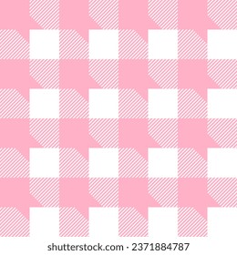 pink gingham seamless pattern, plaid repeating, checkered background, pink chess, wallpaper, fabric, tablecloth, textiles, dresses, paper, bedding, blankets, vector illustration 