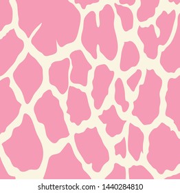 Pink giraffe animal print pattern vector