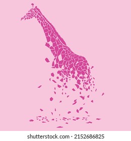 PINK GIRAFFE BREAKING WALLPAPER VECTOR