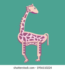 pink giraffe vector illustration design character