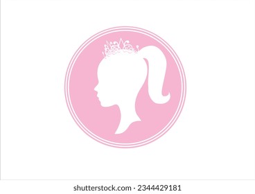 pink girl head crown design