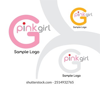 Pink Girl Beispiel Vektor Logo