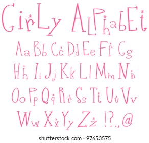 Pink girly alphabet