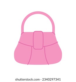 Pink girly bag isolated on white background