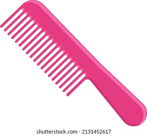 peine de cabello ondulado rosa, ilustración, vector sobre fondo blanco.