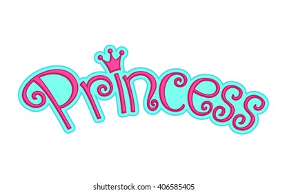 Pink Girly Princess Logo Text Graphic With Crown