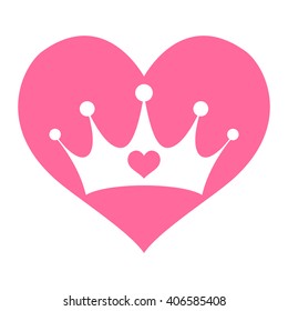 Pink Girly Princess Royalty Crown Heart Stock Vector (Royalty Free ...